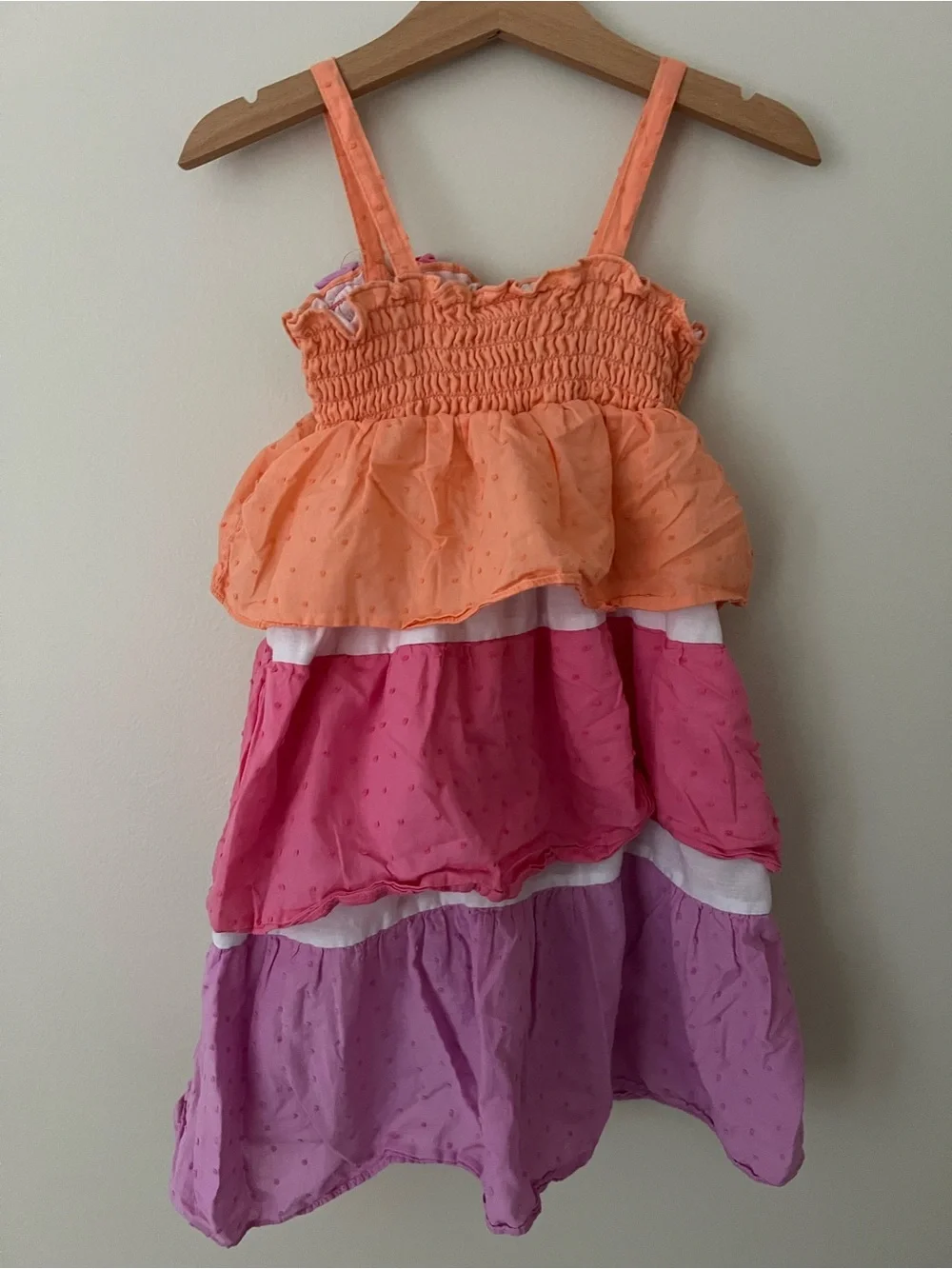 Penelope Mack | 100% Cotton Orange Pink Purple Tiered Sundress Summer Sz 4T